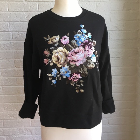 Floral embroidered sweatshirt - Picture 1 of 3